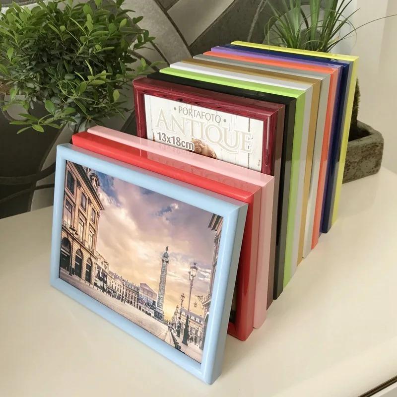 7 Inch European Simple Photo Frame Home Table Decor Retro Wooden Wedding Couple Recommendation Pictures Frames Gift Ornament