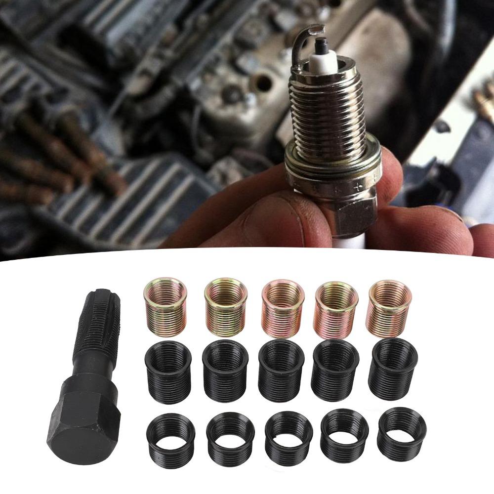 16 STÜCK M16x1.25 Gewindebohrer Zündkerzenloch Reparaturset Zylinderkopf Gewindereparatur Zündkerzengewinde Reparatur