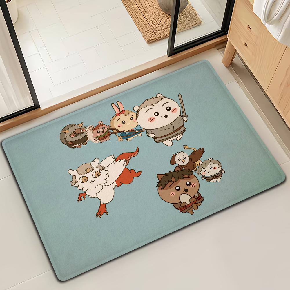 Cute Cartoon C-Chiika-waE Usagi Door Mat Bath Microfiber Decorative Versatile Flannel Floo Mat Quick Dry Absorbent Non-slip Sole