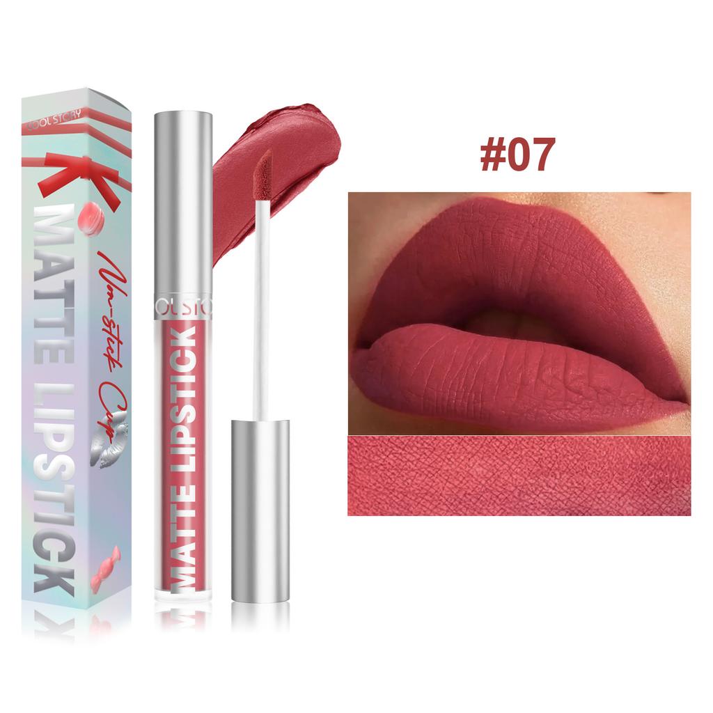 Non-stick Cup Matte Color-fixed Lip Glaze Velvet Matte Surface Not Easy To Decolorize Liquid Lipstick Sexy Long-lasting Color Waterproof Lip Gloss
