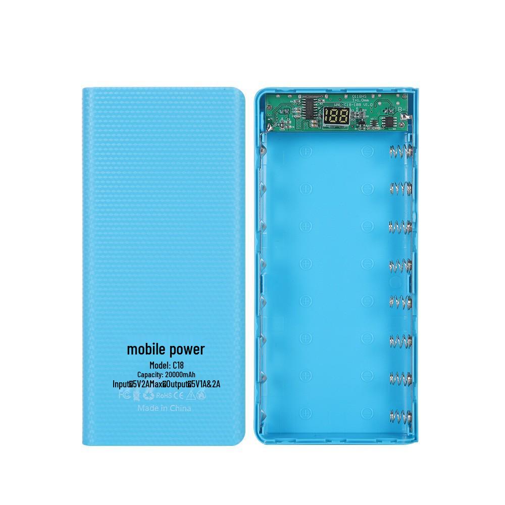 8-Cell 18650 Battery Box DIY Power Bank Shell Kit - Welding-Free