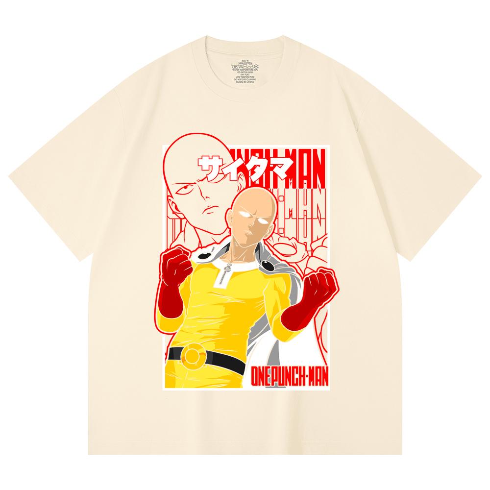 T-shirt Unisex Pesante 100% Cotone 230 g/m² con Stampa Saitama One Punch Man V7