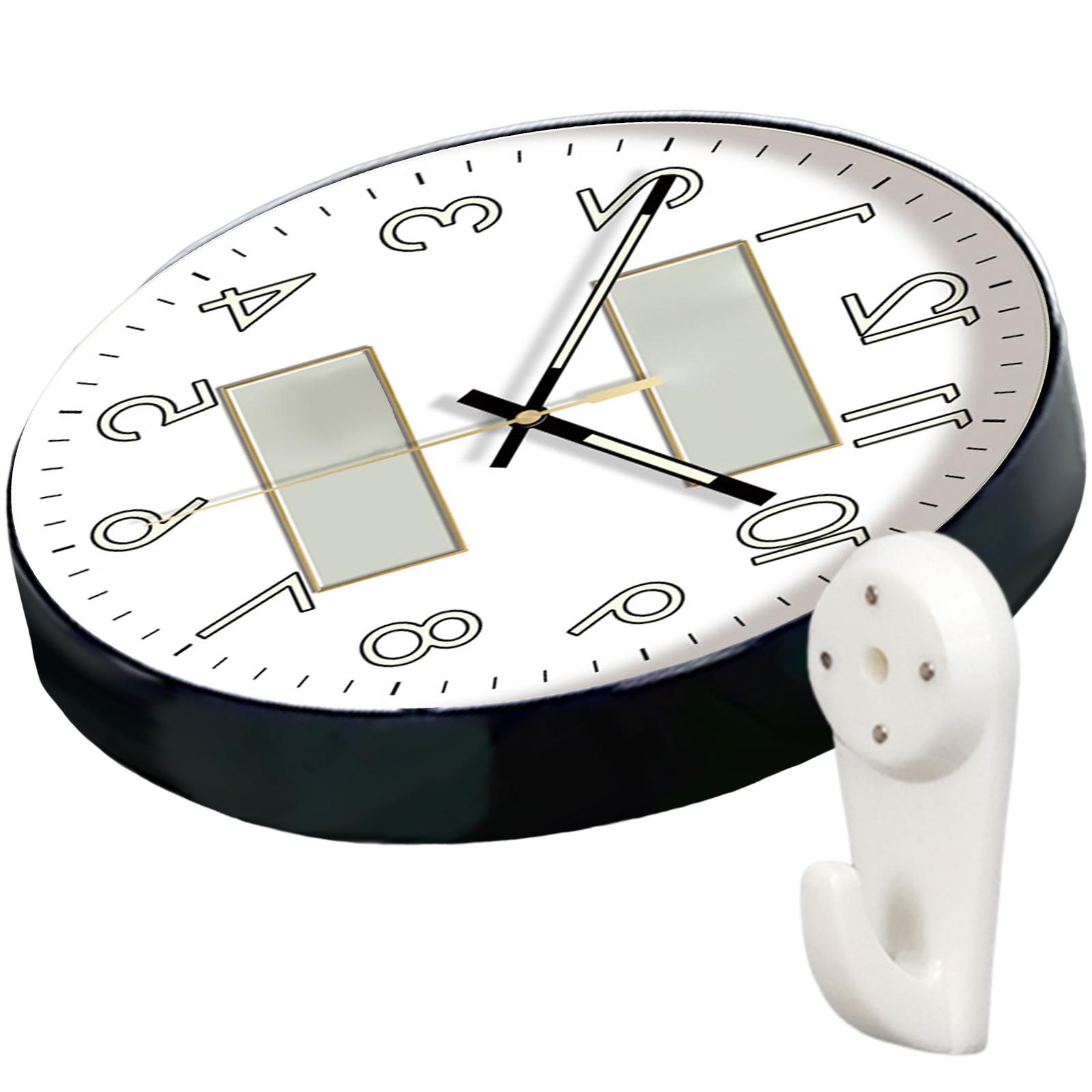Auto Illuminated Wall Mounted Clock Quiet Operating Temperature Humidity Display Round Shape