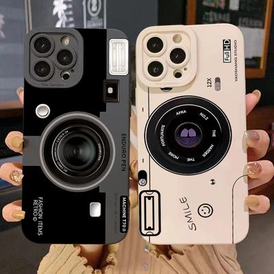 Funda de silicona con cámara vintage para Redmi Note 14, 13, 12, 11 Pro Plus 4G, 5G, 12S, 11S, 10S, Redmi 13C, 14C, 13, 12, funda blanda