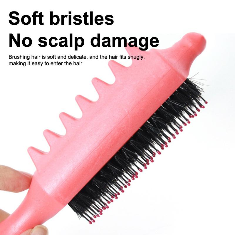 Volumenbürste Wildschweinborsten Zähne Lockenwickler Kamm für voluminöse Haaransätze Styling Glätten Haarwerkzeuge für Frauen Männer