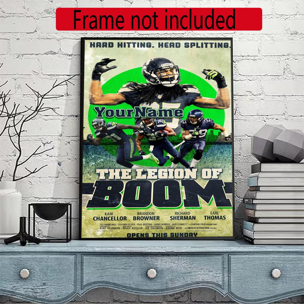 Seattle Seahawks Customize Your Name Diamond Painting Round Diamond Rhinestones Mosaic Diamond Embroidery Wall Paintings Rhinestones Gift Frameless