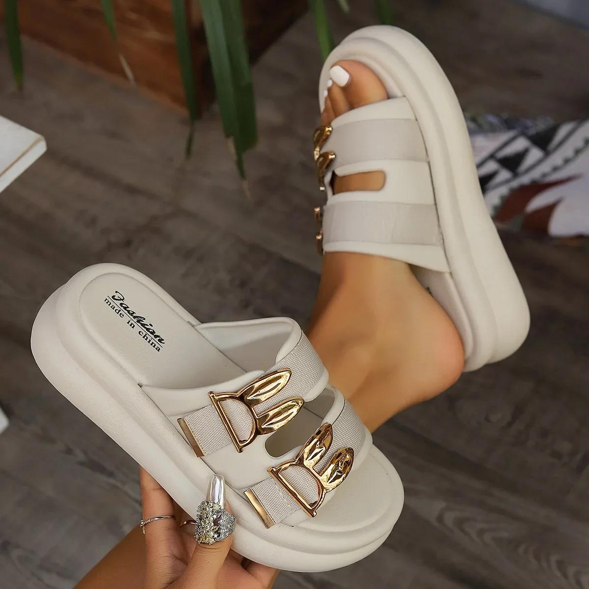 

2025 Новое поступление Летние Новые Женские Модные Шлепанцы на Платформе Уличные Повседневные Слипоны Сандалии из ЭВА Износостойкие Пляжные Шлепанцы 36