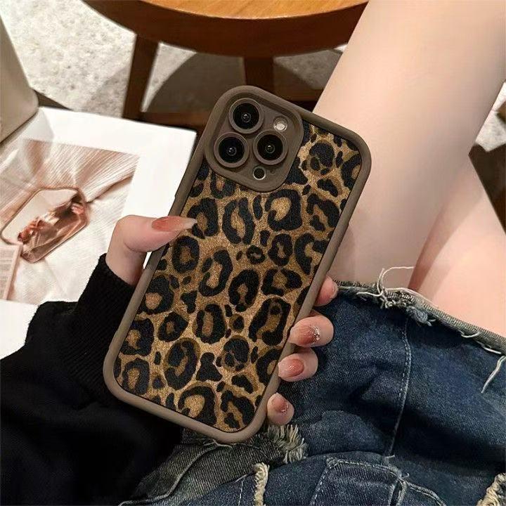 Funda tipo caja de escalera con estampado de leopardo y ojo de cielo personalizada para iPhone 16/15/14/13 ProMax