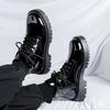 Fashion Men's Black Biker Boots 2024Hot Sale British  Designer Luxury Shoes Men Fashion Casual  Lace-up Boots Thick Sole High Top Shoes