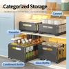 Pull-out cabinet organizer, sliding metal storage basket for kitchen, fits various room cabinets, home organization accessory