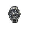 Air Eagle Serie Eco-Drive Mehrbereichs-Funk Photo Quarz Stahlarmband Herrenuhr Schwarzes Zifferblatt CB5037-84E