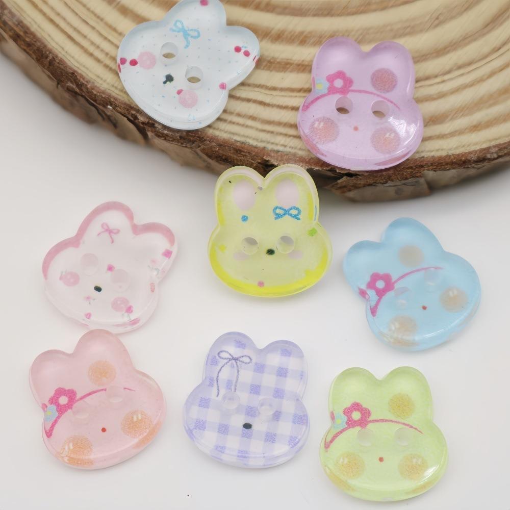 30pcs Transparent Cute Rabbit Button DIY Clothing Sewing Buttons Bunny Buttons Sewing Supplies