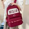 Junior High School Student Schoolbag Letter Print Large Capacity Backpack Men Women Color Contrast Backpack