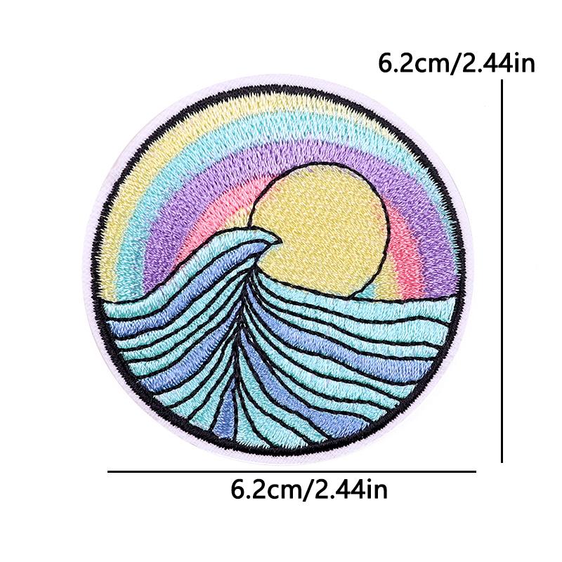 Japanese Cartoon Style Embroidery Patch Iron On Patches For Clothing Stickers Cherry Blossoms Fusible/Sewing Decorate Applique
