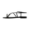 Designer Sexy Open Toe Cross Strap Over Toe Leather Flat Sandals Women Sexy Cross Strap Metal Decorative Summer Flats Slippers