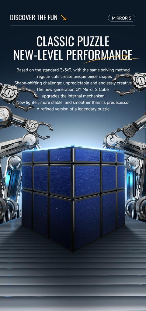 QY Mirror S [Pouch IncludedAuthentic] Mirror Cube 3D Puzzle (Gold)