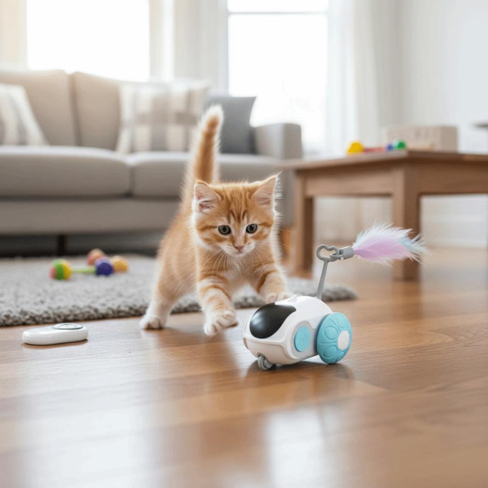 Plastic Electronic Smart Cat Toy Rechargeable Remote Control Toy Car  Entertainment