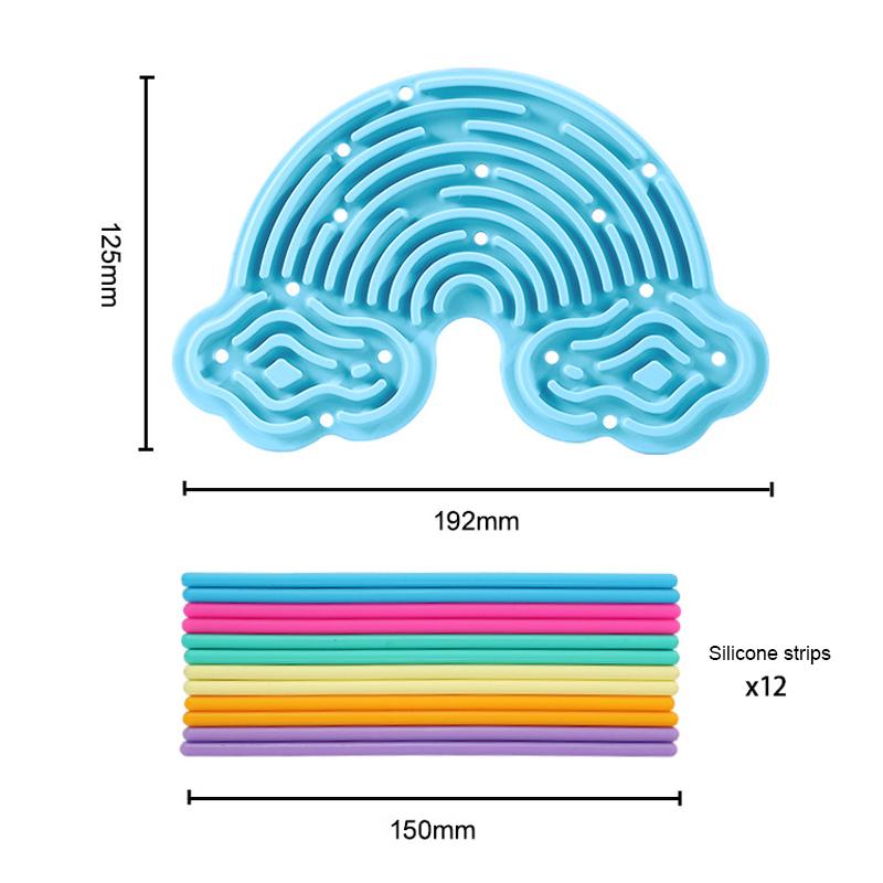 Creative Rainbow Clouds Silicone Sensory Activity Board, Color Training Toy, Double Side Busy Board, Fine Motor Skills&Fun Play