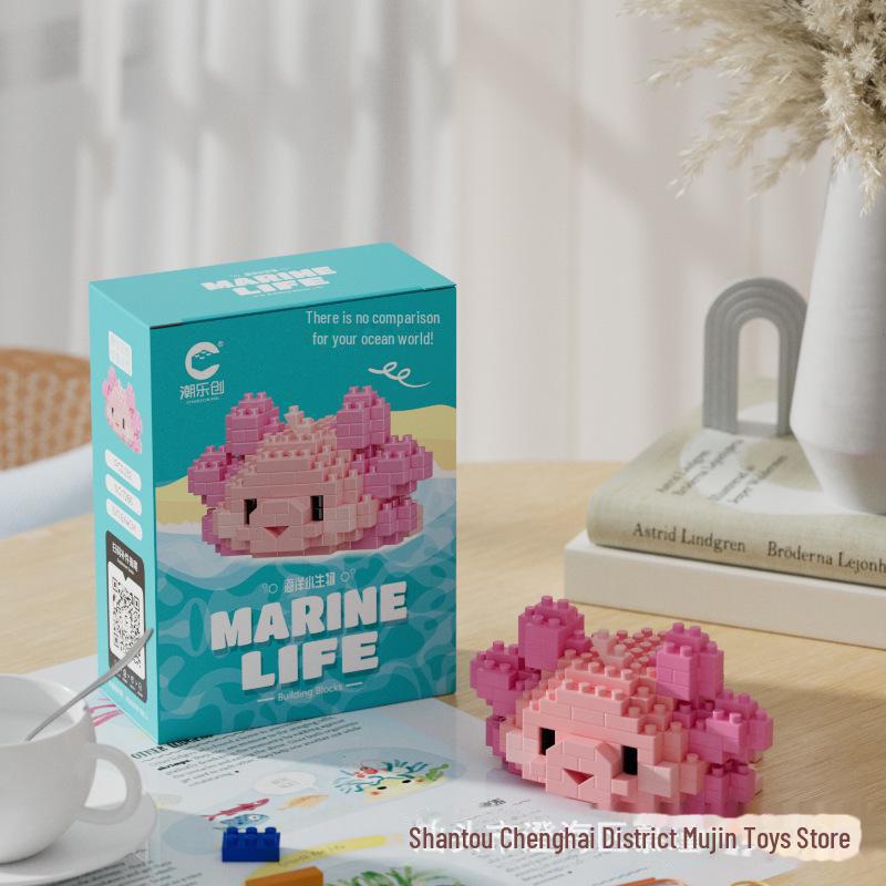 Marine Life Mini Block Toy Set: Shark & Penguin Compatible with Lego