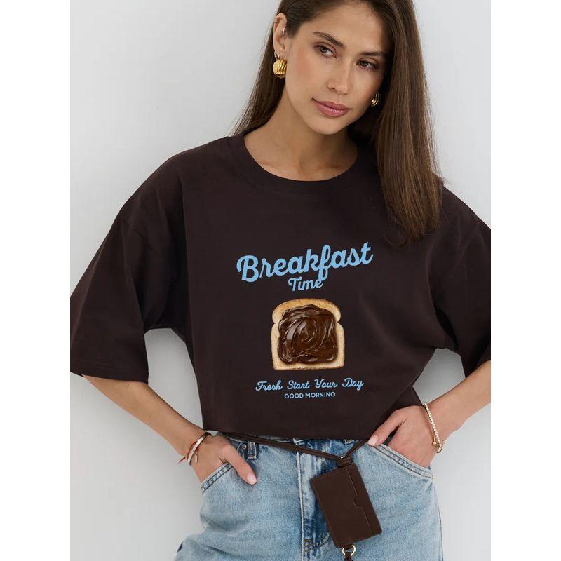 Fashion Wind New Arrival Fashion Loose Casual Print Cotton T-shirt Top Loose Printed T-shirt Top
