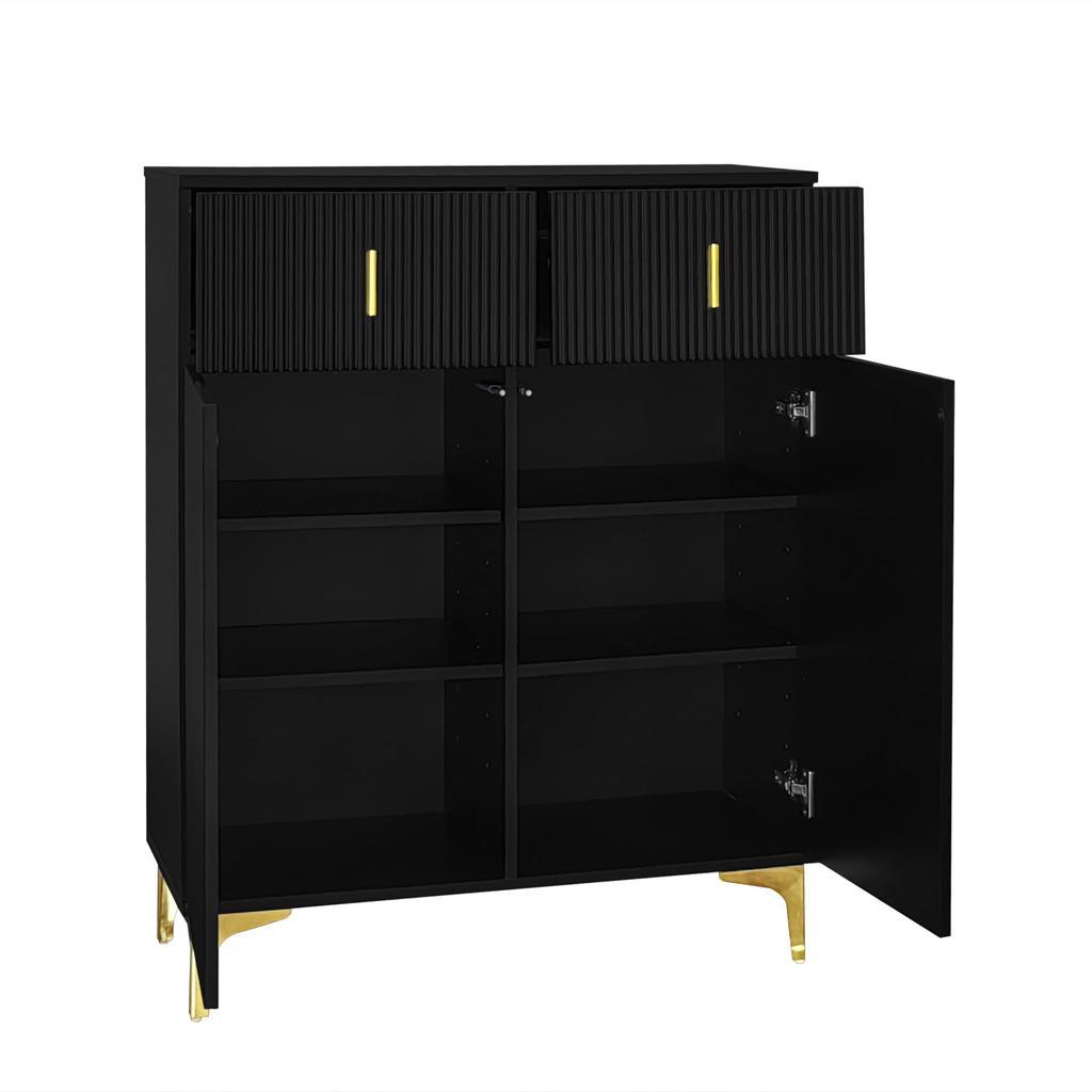 Kommode mit 2 Schubladen, Modernem Schuhschrank mit Stauraum, Sideboard für Esszimmer, Wohnzimmer & Schlafzimmer