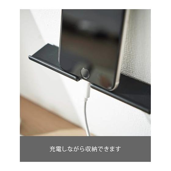 Yamazaki Jitsugyo (Gypsum Board Tweezers and Wood Screws Included) Wall Smartphone Holder Black Approx. W14 x D3.2 x H3.3cm Tower Wall Mounted