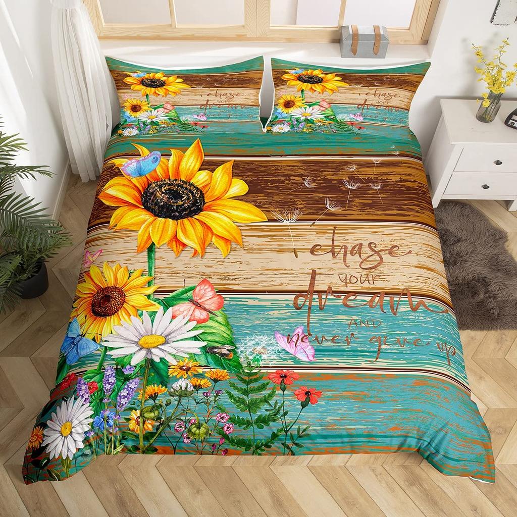Comforter Dragonfly Flowers Bedding Set Rustic Aesthetic Animal Dragonflies Farmhouse Comforter Gifts For Women Girls