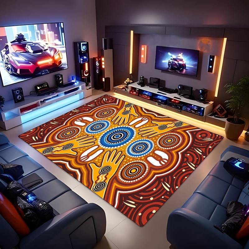 800 Grams Per Flat Crystal Velvet Indoor Rug Aboriginal Unity Pattern Carpet Door Mat Living Room Decorated Bedroom Kitchen Bathroom Non-Sli
