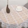 Francuski Retro Pastoralny Styl Koronkowy Szydełkowy Obrus w Kolorze Kremowym Prosty Pokrowiec na Stolik Kawowy Wykwintna Koronka Koronkowy Podkładka Różne Specyfikacje