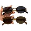 Retro Ovale Metallrahmen Sonnenbrille Herren und Damen Vielseitige Mode Sonnenbrille Street Style Trend