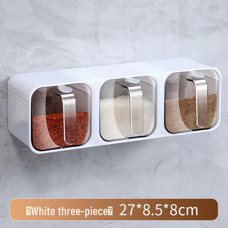 Wall-Mounted Multi-Grid Large-Capacity Sealed Spice Storage Box Set