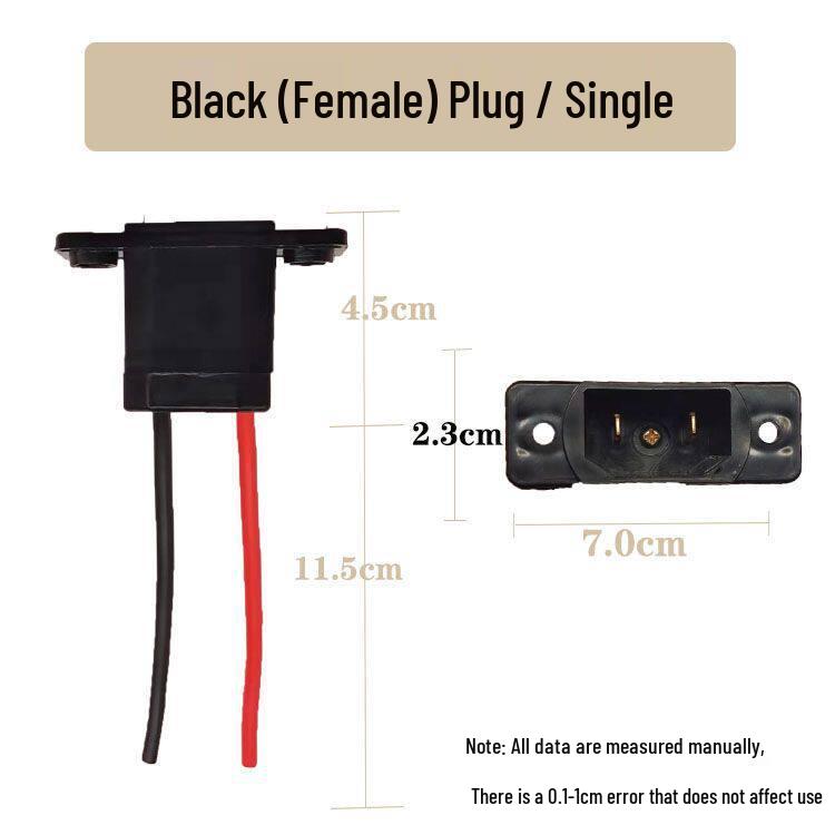 High-Power Electric Vehicle Charging Plug for Three-Wheeled Vehicles - Male & Female Interface