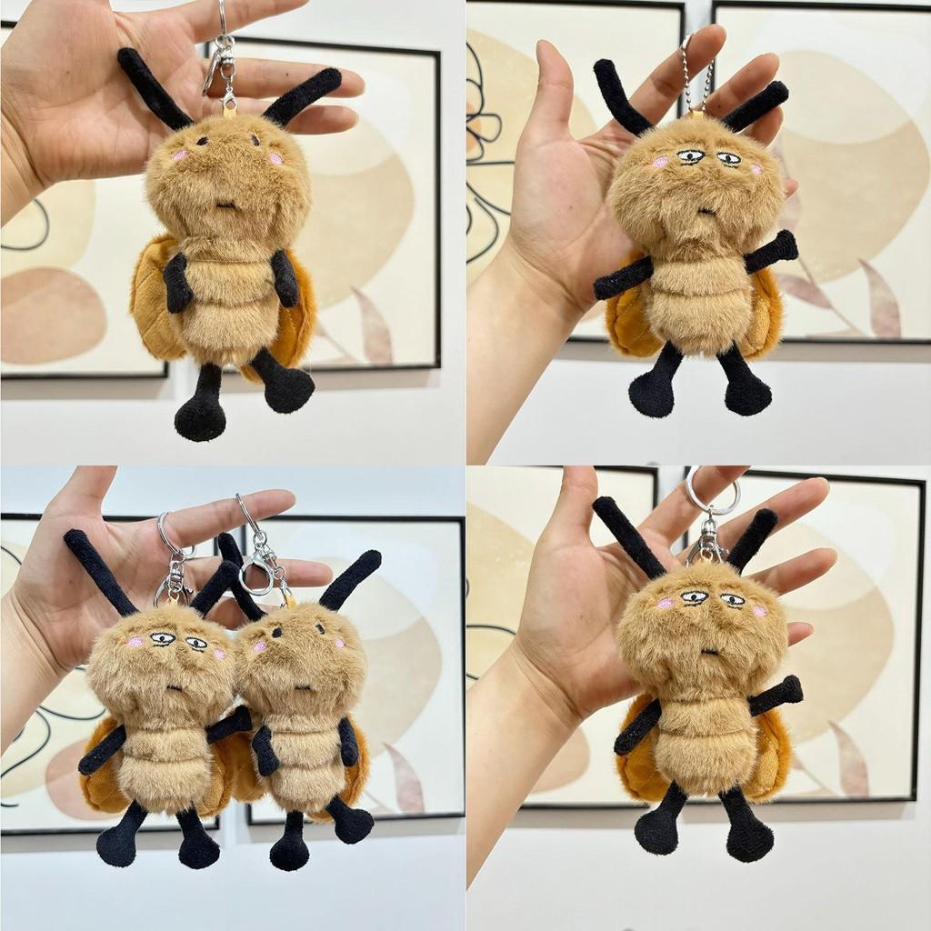 Creative Plush Cockroach Keychain Adorable 12cm Stuffed Insect Doll Bag Charm Gift