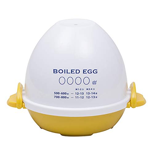 Harumi Kurihara Microwave Boiled Egg Container for 4 Eggs, White X Yellow