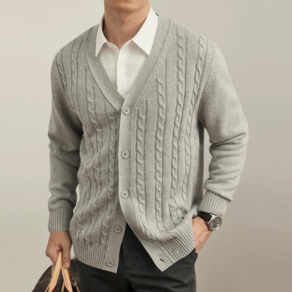 Men's Knitted Sweater Jacket Men's Fashionable Loose Casual Cardigan Outerwear