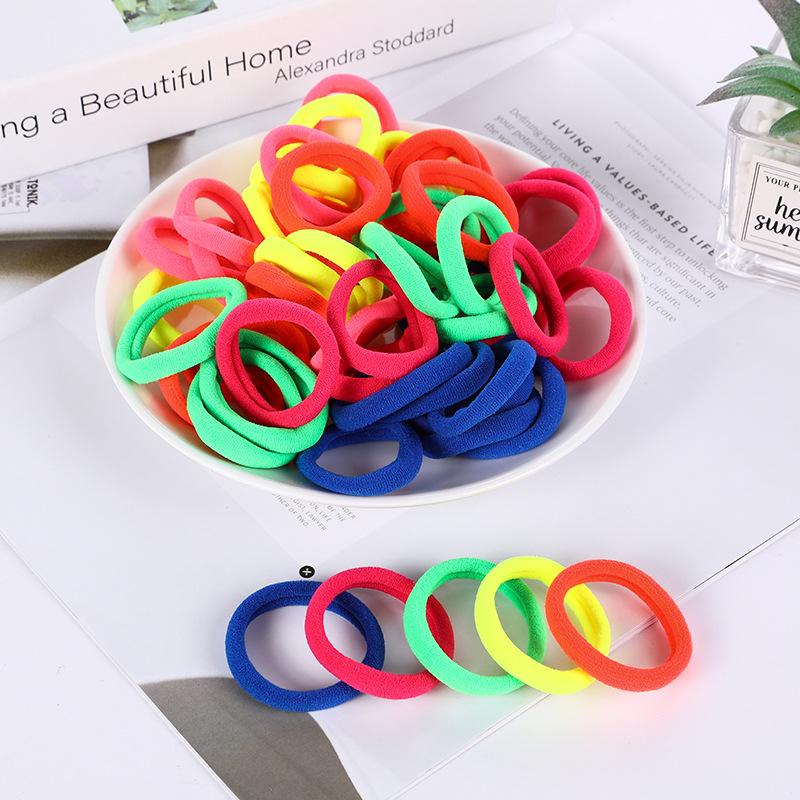 50PCS/Set New Women Girls Candy Colors Nylon Basic Scrunchie Hair Tie Ponytail Hold Hair Rubber Bands Fashion Hair Accessories