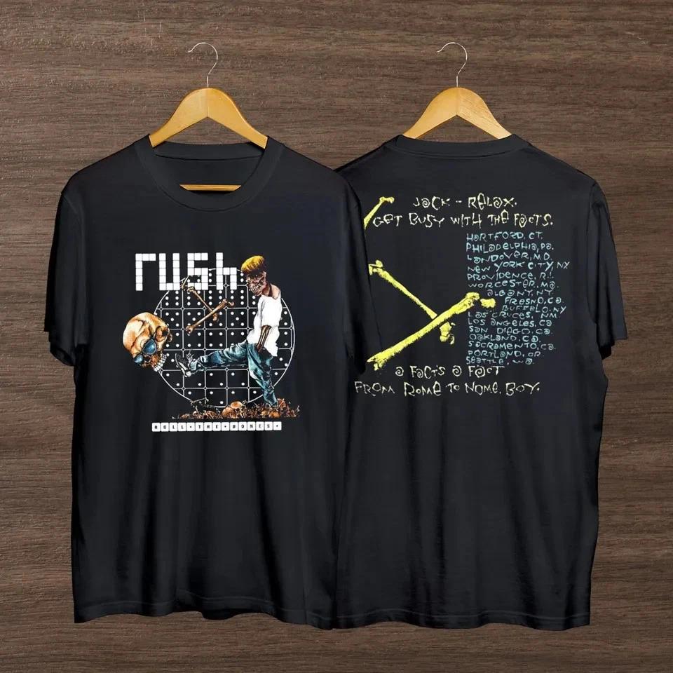 2026 New Year Hot Sale 1991 Rush Rock Band Rolling The Bones Pushead Deadstock Tour 1991 Tshirt 4XL
