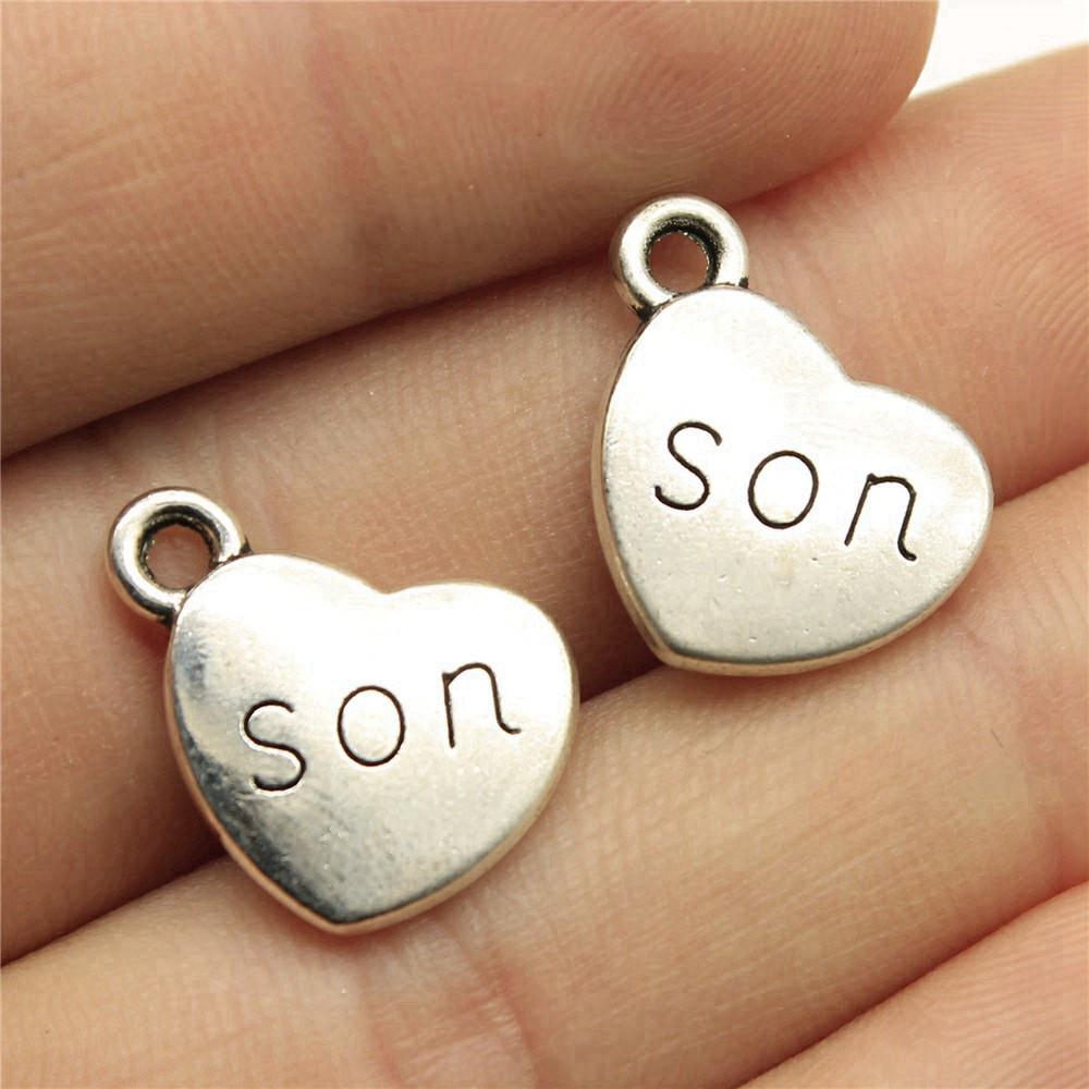 Family Member Heart Tags Charms Pendant Male Jewellery Massive Aesthetic Souvenir