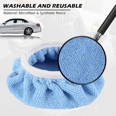 6pcs 8-10Inch Car  Microfiber Polisher Pad Polishing Buffer Pads Wool Plush Wash Buffer Waxing Sleeve Bonnet Polishing Hood