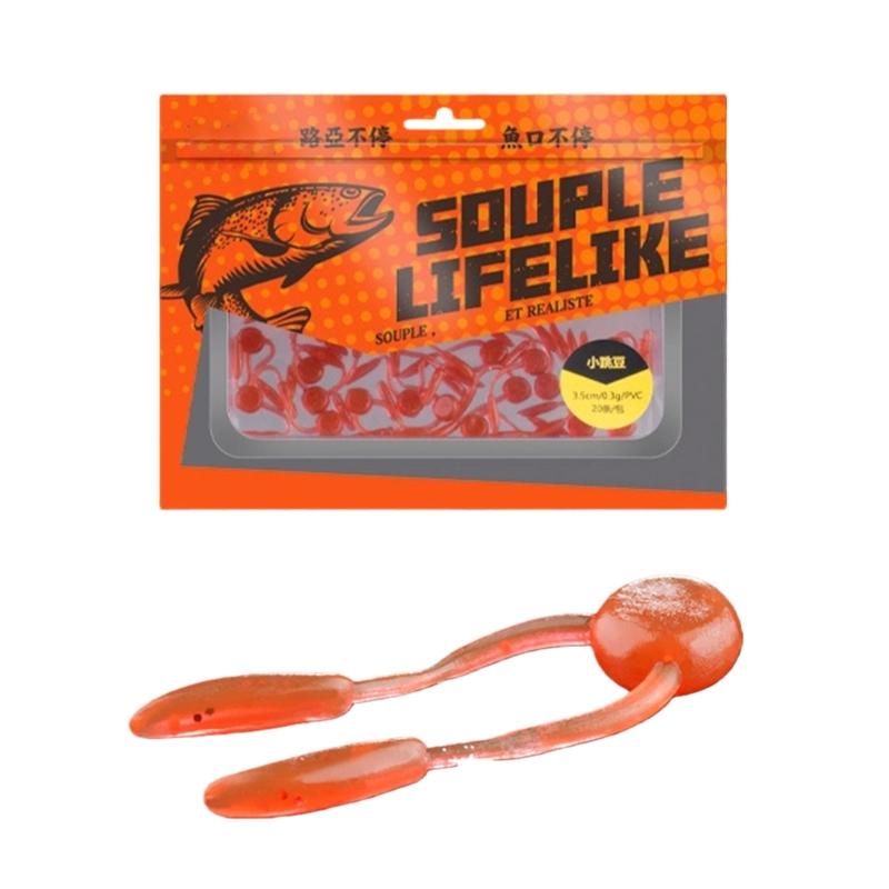 20pack Elastics Fishing Lures Durability Soft Wriggling Baits Ideal For Streams Pond And Competitions