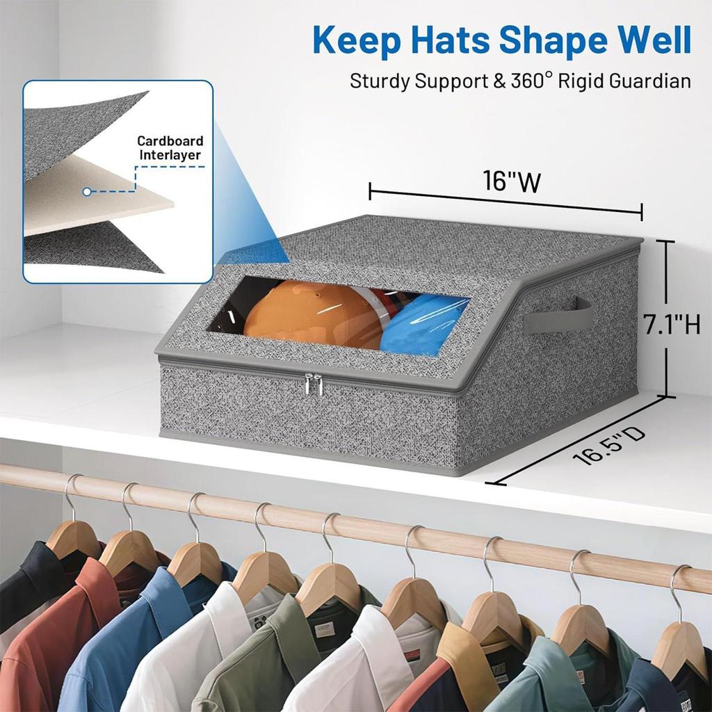 Baseball Caps Organizer Box Stackable Dustproof Storage Box Multi-Purpose Hat Storage Box for Home Organizer Use