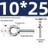 Marine Grade Zinc-Plated Hardened Carbon Steel Lifting Eye Bolt with Nut, Round Ring, Extended Thread, M6 M8 M20