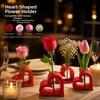 Desk Ornaments Heart Shaped Vase Hollowed Out Flower Stand Creative Flower Vase  Wedding