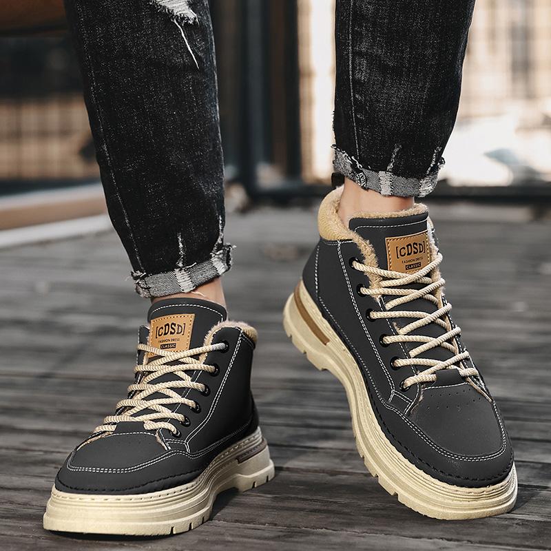 New Fashion Winter Men's High Top Martin Boots Students Male Boys Trending Soft Sole Work Shoes Labor Protection Martin Sneakers