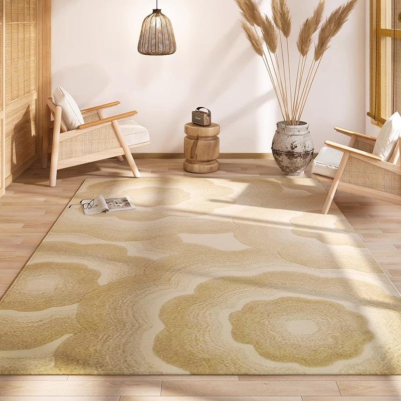 Simple Geometric Wind Carpet Living Room  New Log Wind Non-washable Bedroom Bedside Rug Japanese Floor Cushion