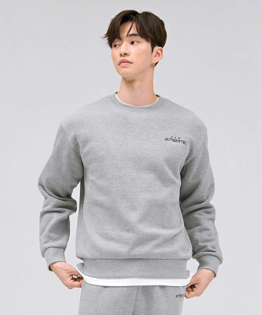 CHASECULT Unisex Essential Lettering Fleece Sweatshirt - Grey