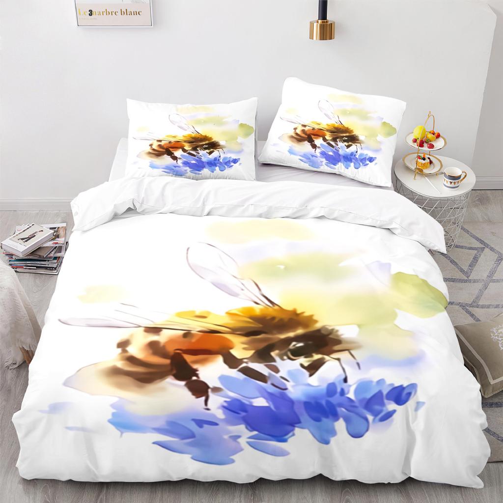 Home Textile Bee Quilt Cover Digital Printing Three-Piece 3D