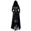 Womens Hooded Witch Costume Dress Halloween Party Cosplay Stage Performance Fantasy Theme