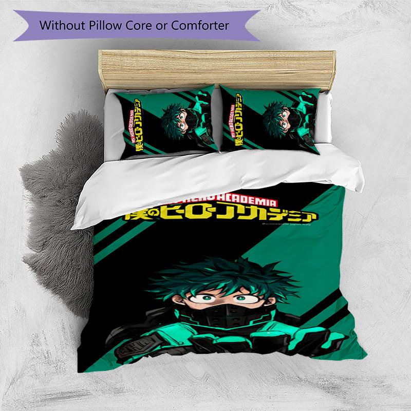 deku 3pcs Bedding Set Duvet Cover Closure Includes 1 Duvet Cover & 2 Pillowcases for All Seasons Bedroom Home Dorm Decor