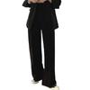Office Lady British Retro Button Design Casual Pants For Women's Winter Straight Pants High Waist Women Pants